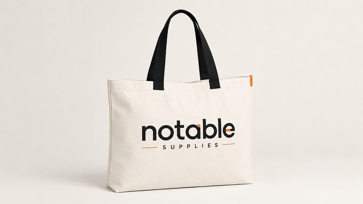 Canvas tote bag, branding and merchandise supplied by Notable Supplies in Uganda