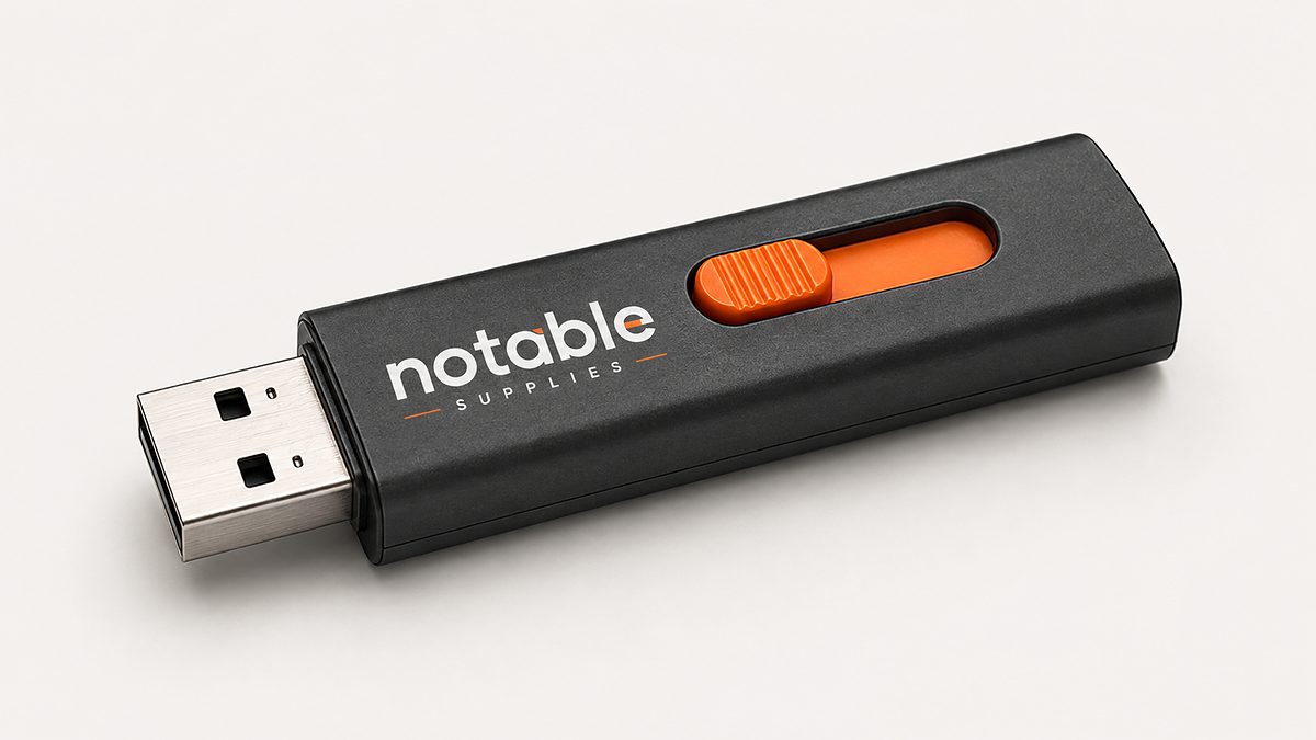 Branded USB flash drive, branding and merchandise supplied by Notable Supplies in Uganda