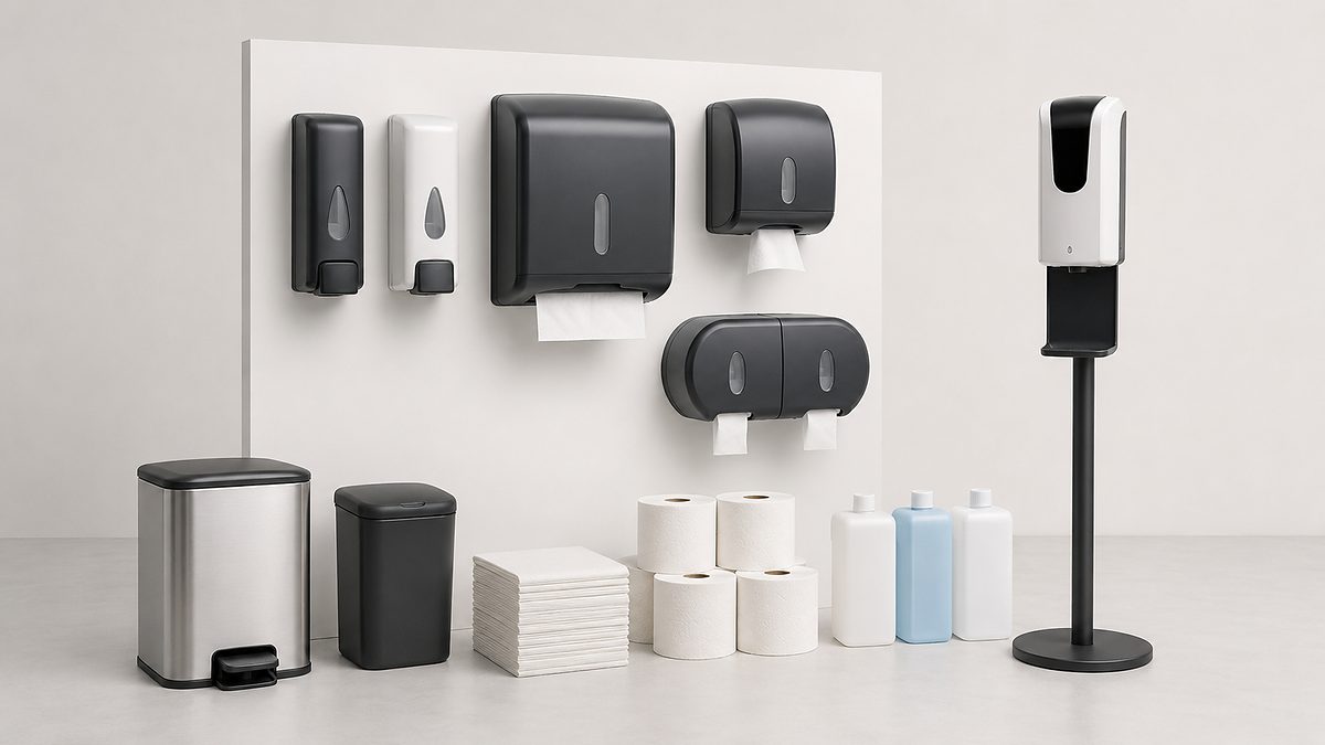 Washroom hygiene system, cleaning and sanitation supplied by Notable Supplies in Uganda